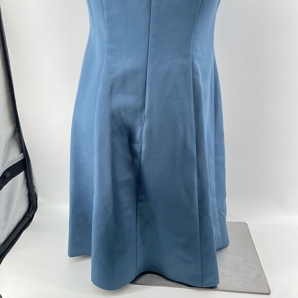 David’s Bridal Women’s Blue Squareneck Sleeveless Fit & Flare Cocktail Dress 8 - Picture 10 of 14